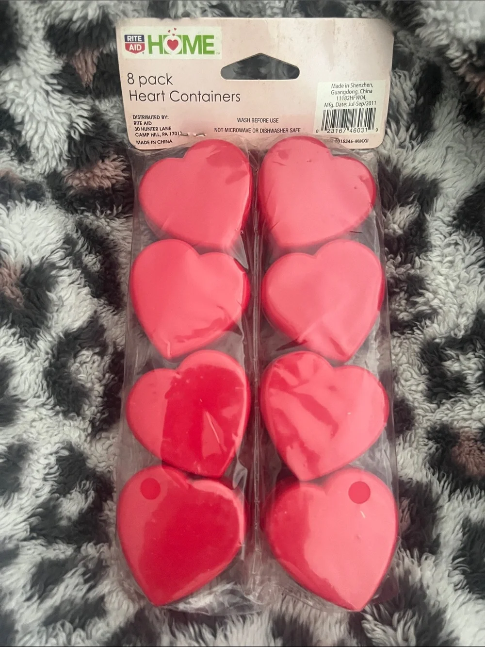 Rite Aid HOME Heart Containers 8-Pack - Red Conversation Hearts